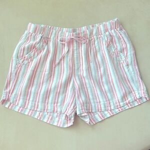 EUC Briggs Shorts. White & Pink Stripes. L